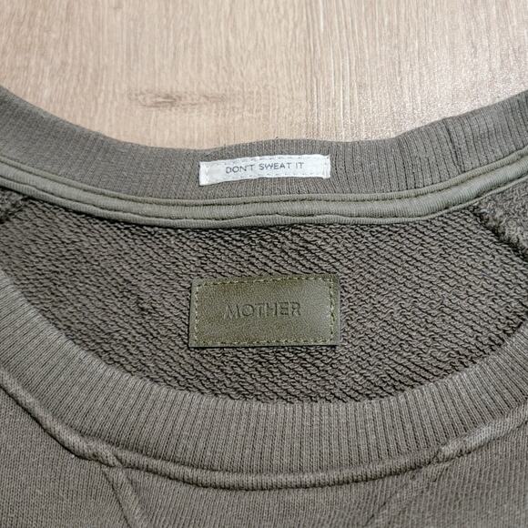 MOTHER Jeans Size XS The Raw Short Sleeve Square Boxy Oversized Sweatshirt Top - Picture 3 of 8